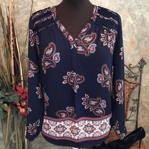 Shirt top blouse tunic blackRain navy blue Paisley